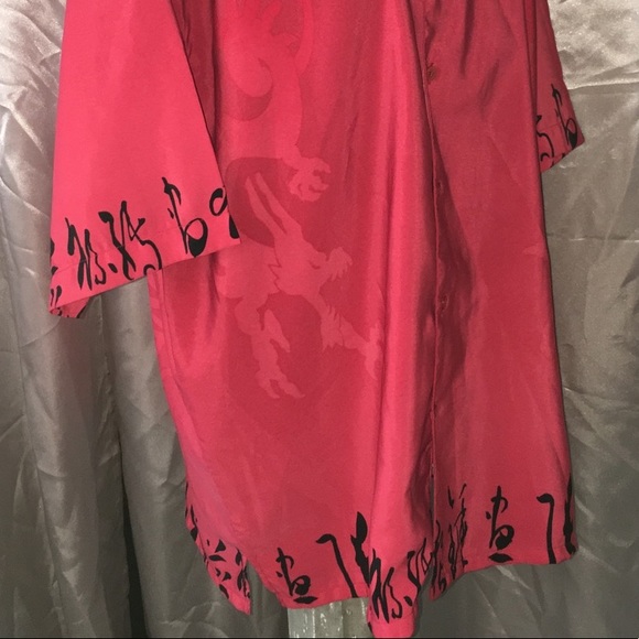 Silky Flames 🔥 Casual Button Shirt Top L - Picture 10 of 10